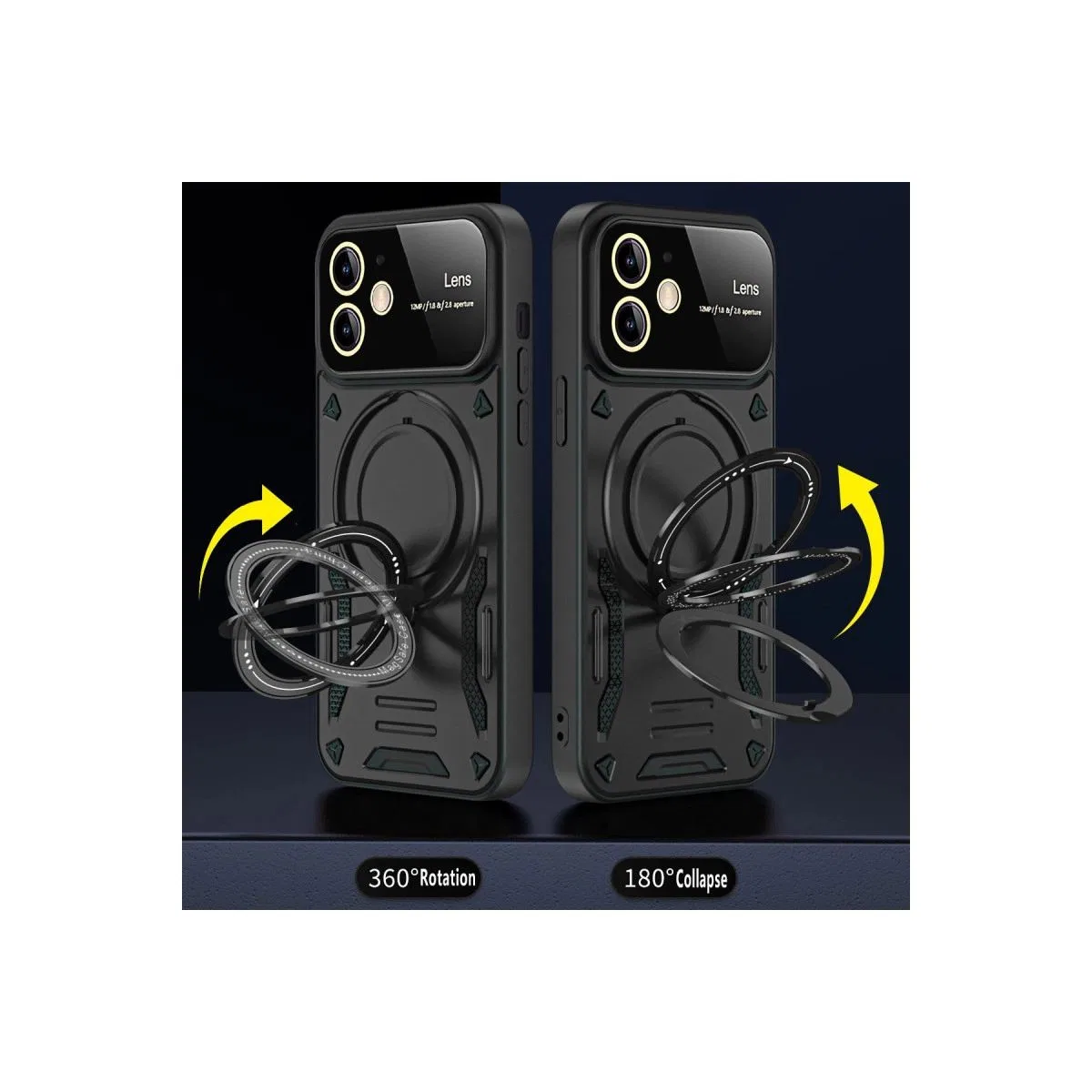 Apple İphone 11 Kılıf Joy Lens Standlı Kapak - Mor görsel 2