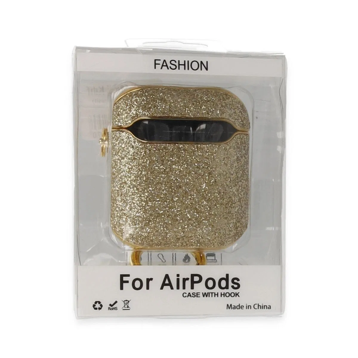 Apple Airpods 2 (2. nesil) Spell Simli Kılıf - Gold