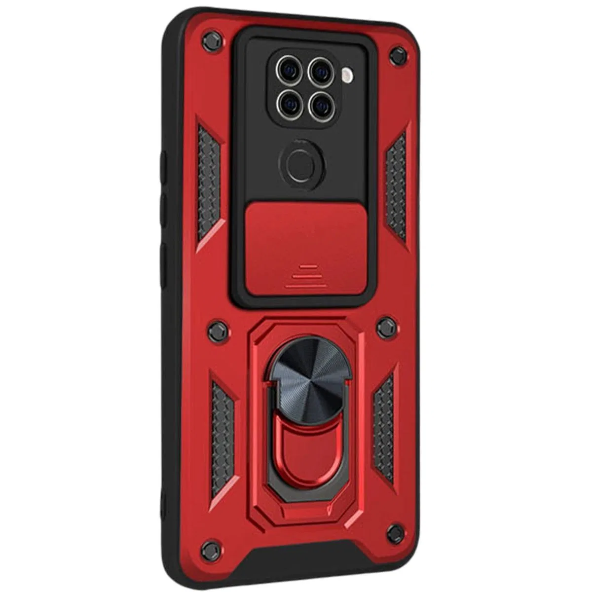 Xiaomi Redmi Note 9 4g Kılıf Pars Lens Yüzüklü Silikon - Kırmızı görsel 2