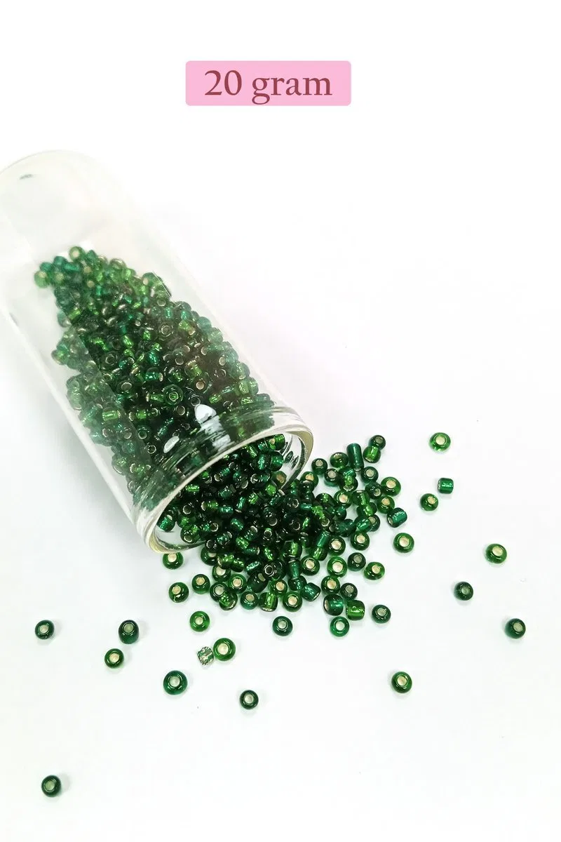 Dökme Cam Kum Boncuk (8/0) 3 mm - 4 Renk - Toplam 80 Gram - BNC424 görsel 3