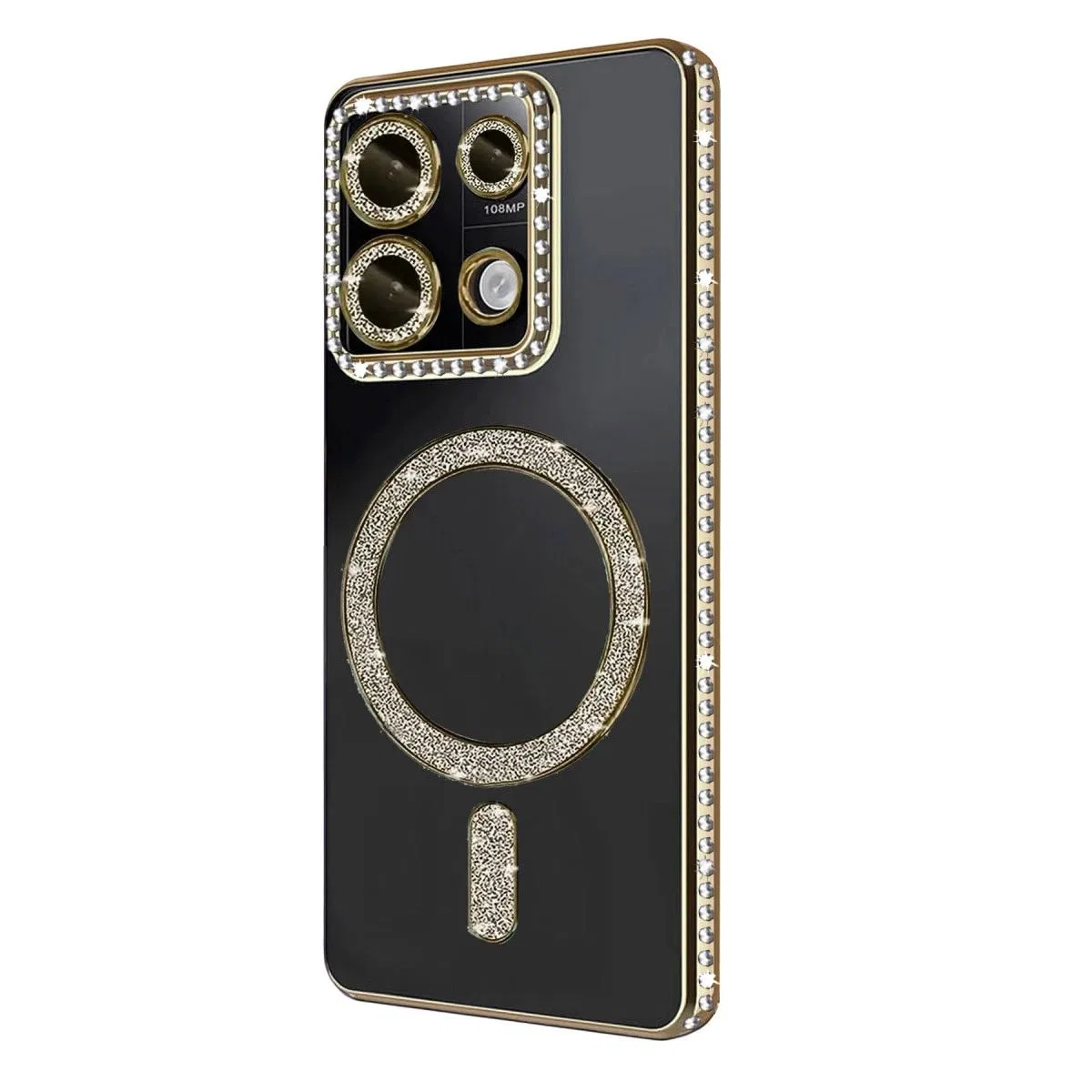 Xiaomi Redmi 13c Joke Simli Magneticsafe Kılıf - Gold görsel 3