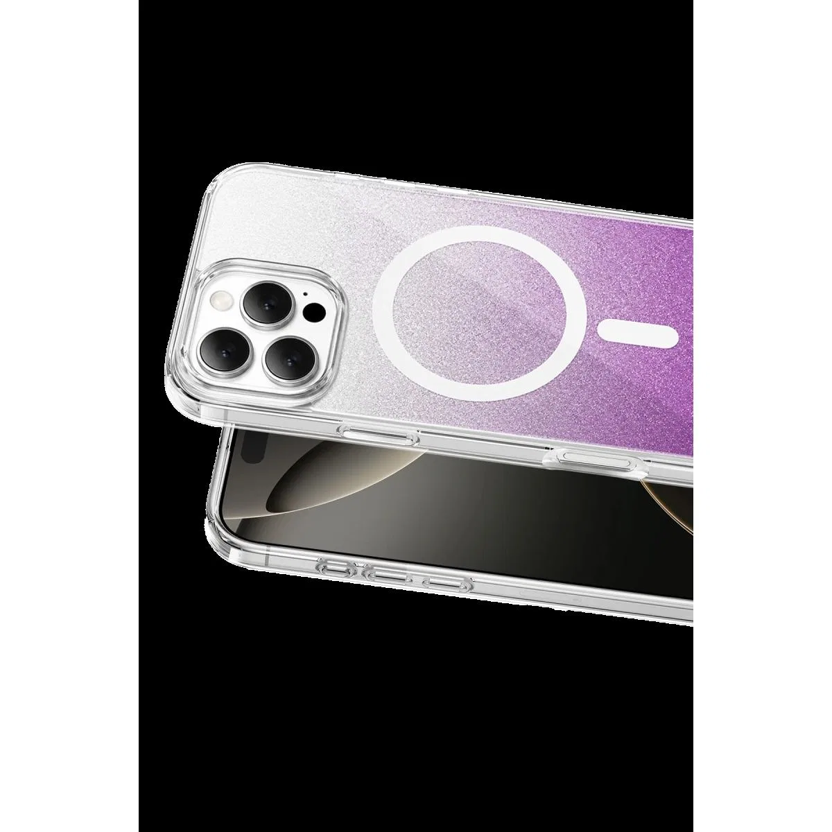 Onegif Apple İphone 16 Pro Max Sora Simli Magsafe Kapak - Mor görsel 2