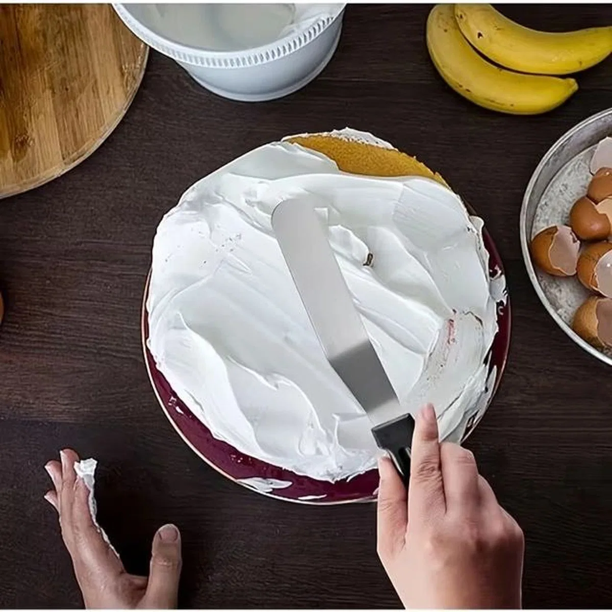 Paslanmaz Çelik L Tipi Pastacı Spatulası – Krema Düzeltme Ve Pasta Şekillendirme Bıçağı görsel 5