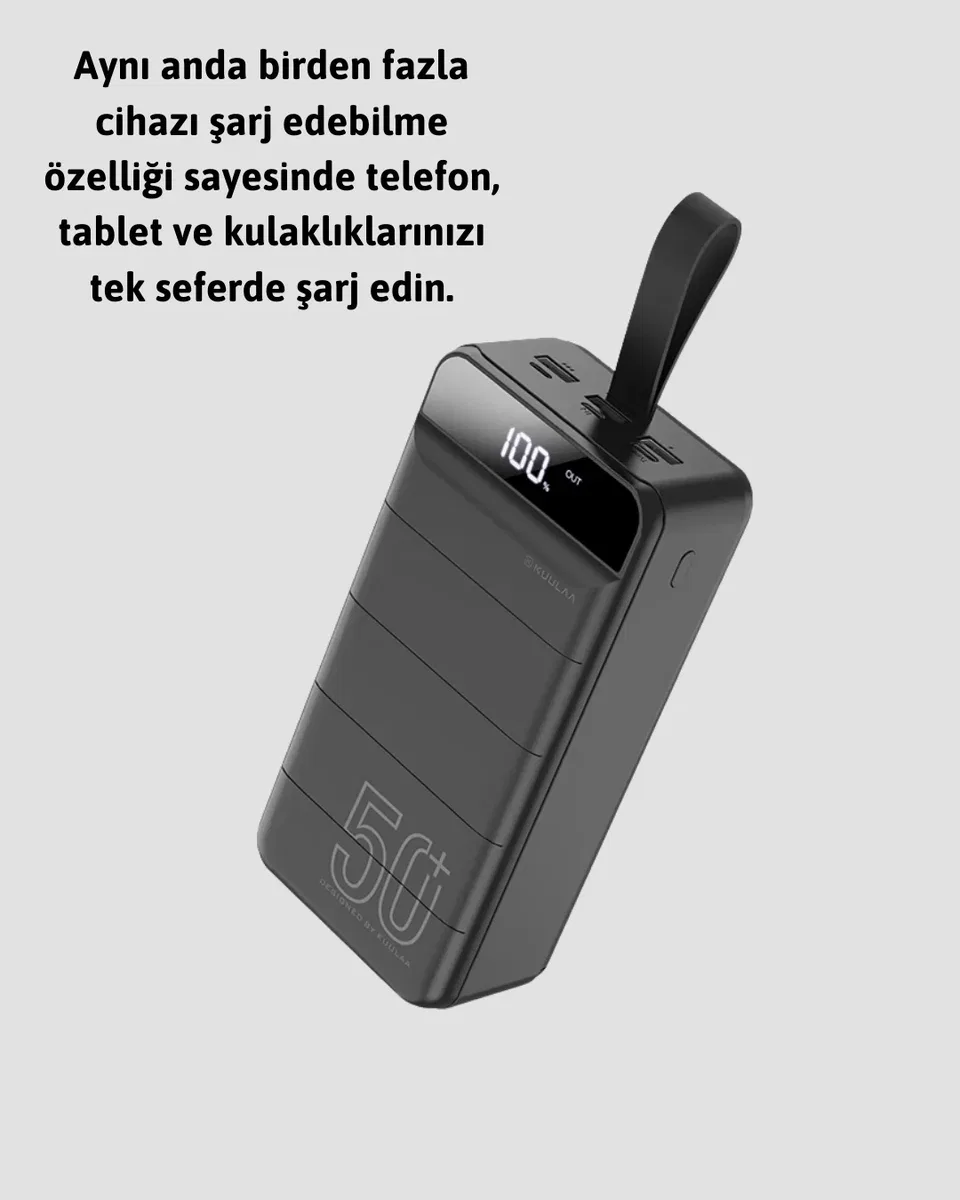 Tüm Cihazlarla Uyumlu 50. 000 mAh Powerbank – Yüksek Kapasiteli, LED Gösterge ve Akıllı Koruma Fonksiyonlu görsel 4