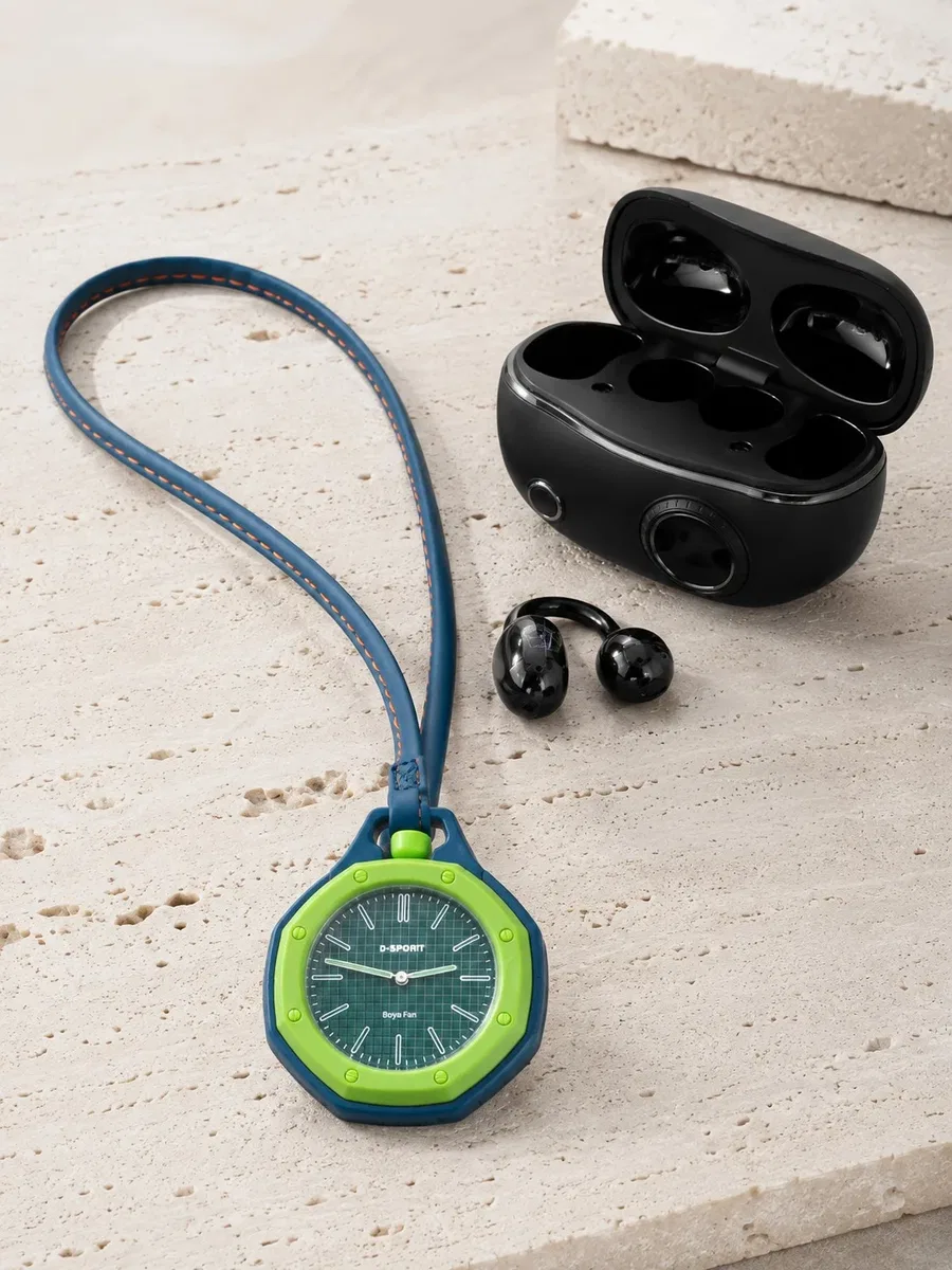 Yeşil Çanta Charm Saat ve Kablosuz Bluetooth Kulaklık İkili Kampanya Seti Günlük Kullanım görsel 5