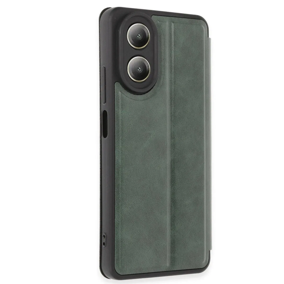 Oppo A38 Kılıf Flip Cover - Koyu Yeşil görsel 2