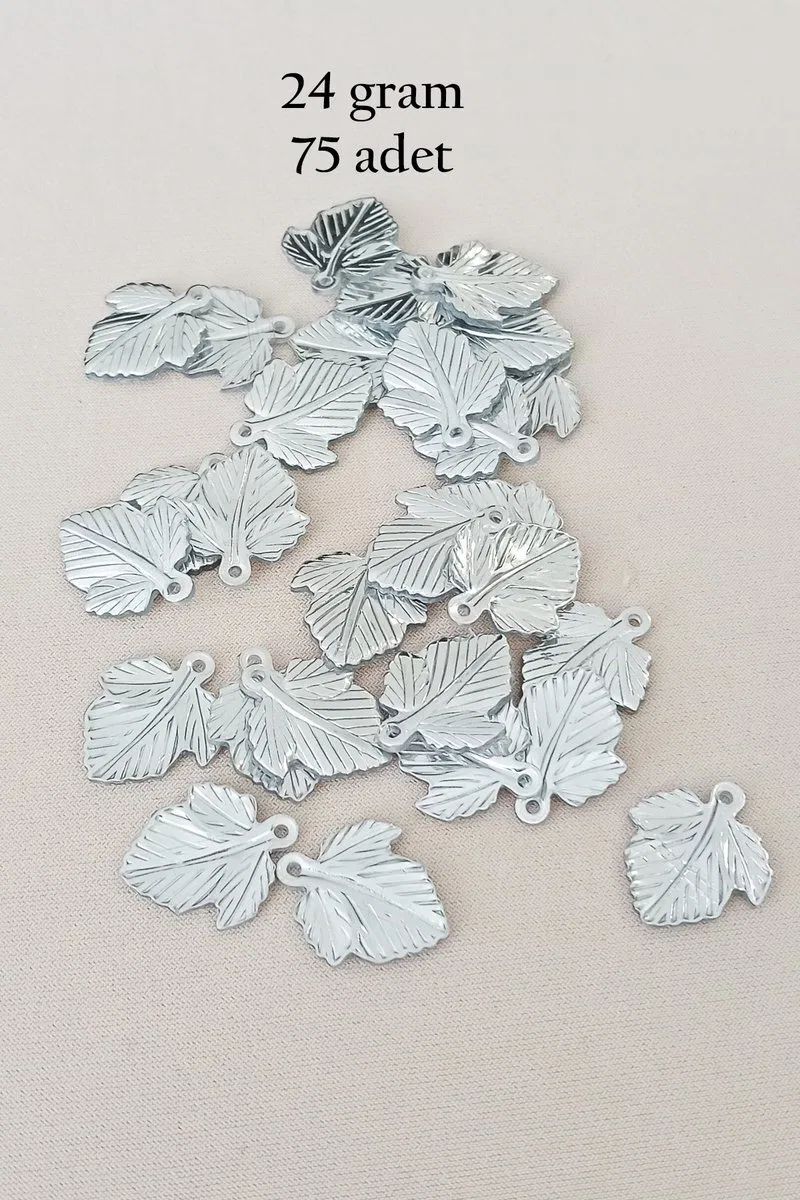Oya Abiye Bileklik Kolye Pleksi Metalik Plastik Pul Gümüş Renk 24 gram 75 adet - BNC582