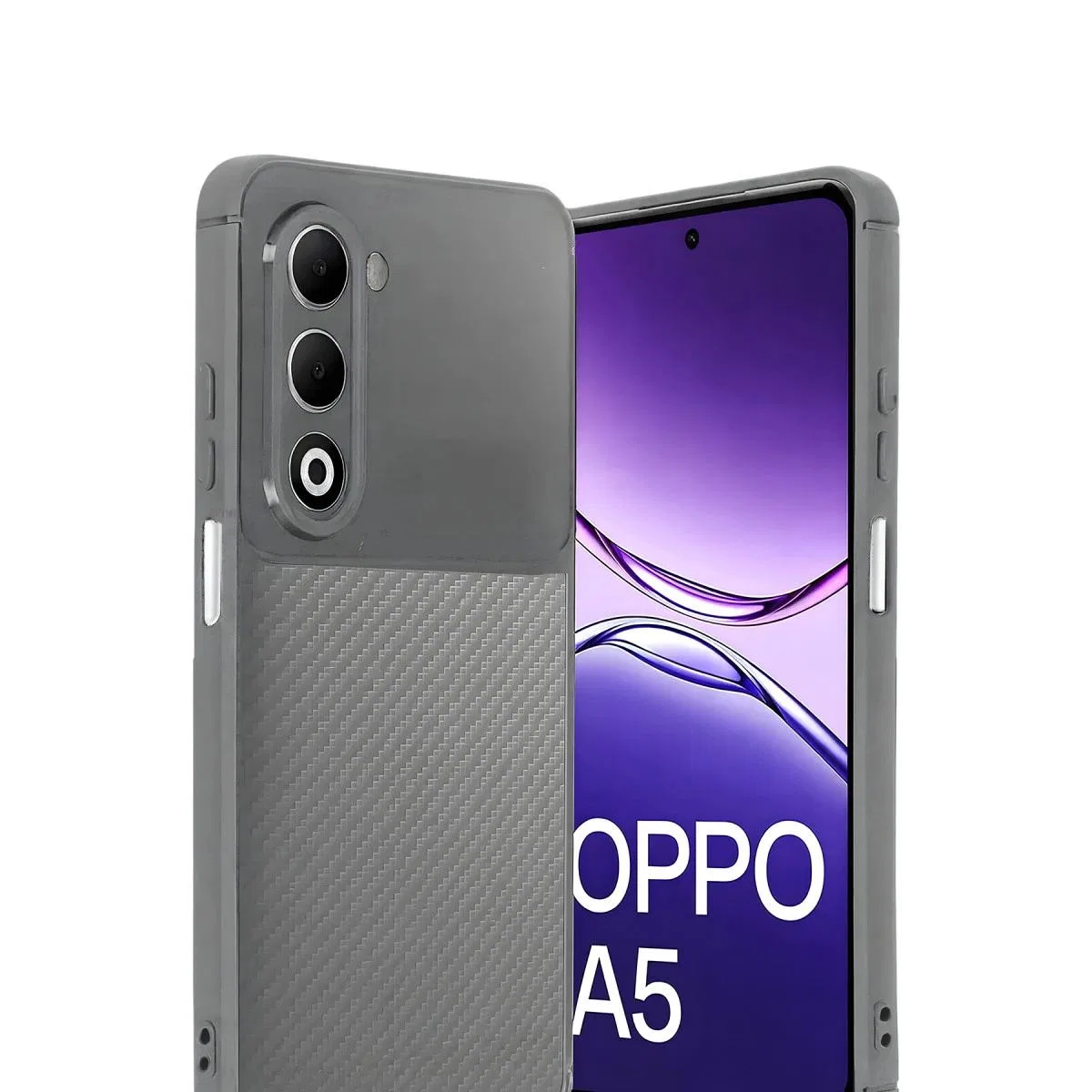 Oppo A5 4g Auto Focus Karbon Kapak - Gri görsel 2