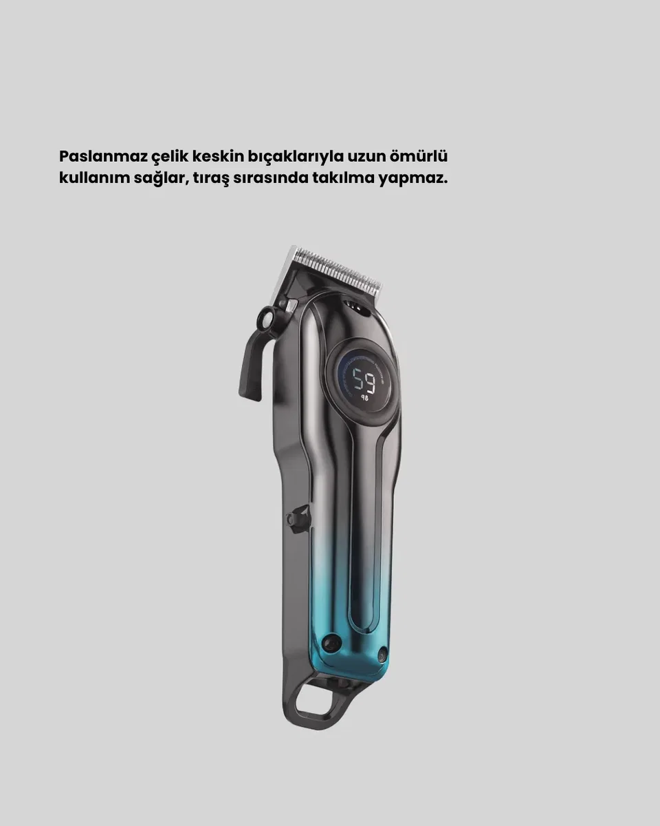 USB Type-C Şarjlı Kablosuz/Kablolu Erkek Tıraş Makinesi görsel 2