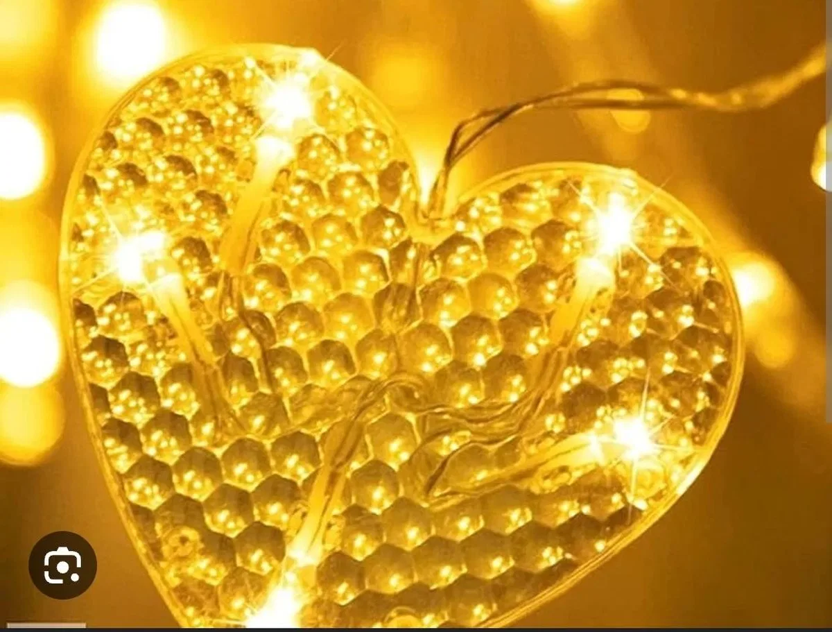 Kalp Perde Led 3m 6 Sıra 12 Adet Kalp Led Işık Gün Işığı