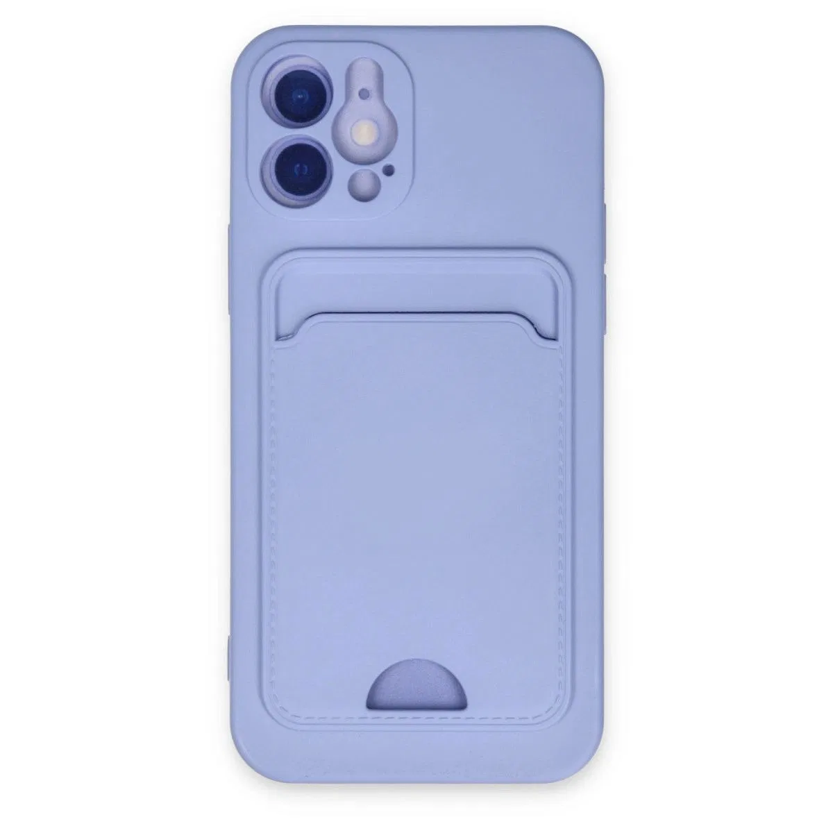 Apple İphone 12 Kılıf Kelvin Kartvizitli Silikon - Lila