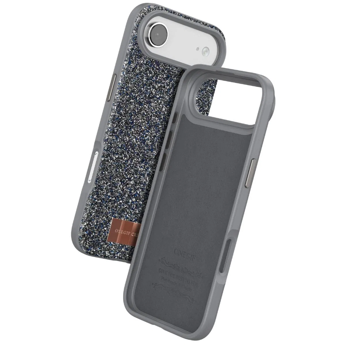 Onegif Apple İphone 17 Air Bright Simli Kapak - Gümüş görsel 3