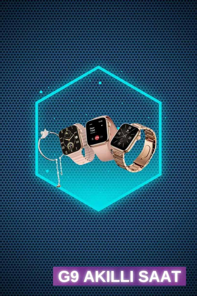 Kadınlar İçin 3 Kordonlu Akıllı Saat ve Dijital Göstergeli Powerbankli Bluetooth Kulaklık Dokunmatik Kontrol görsel 3
