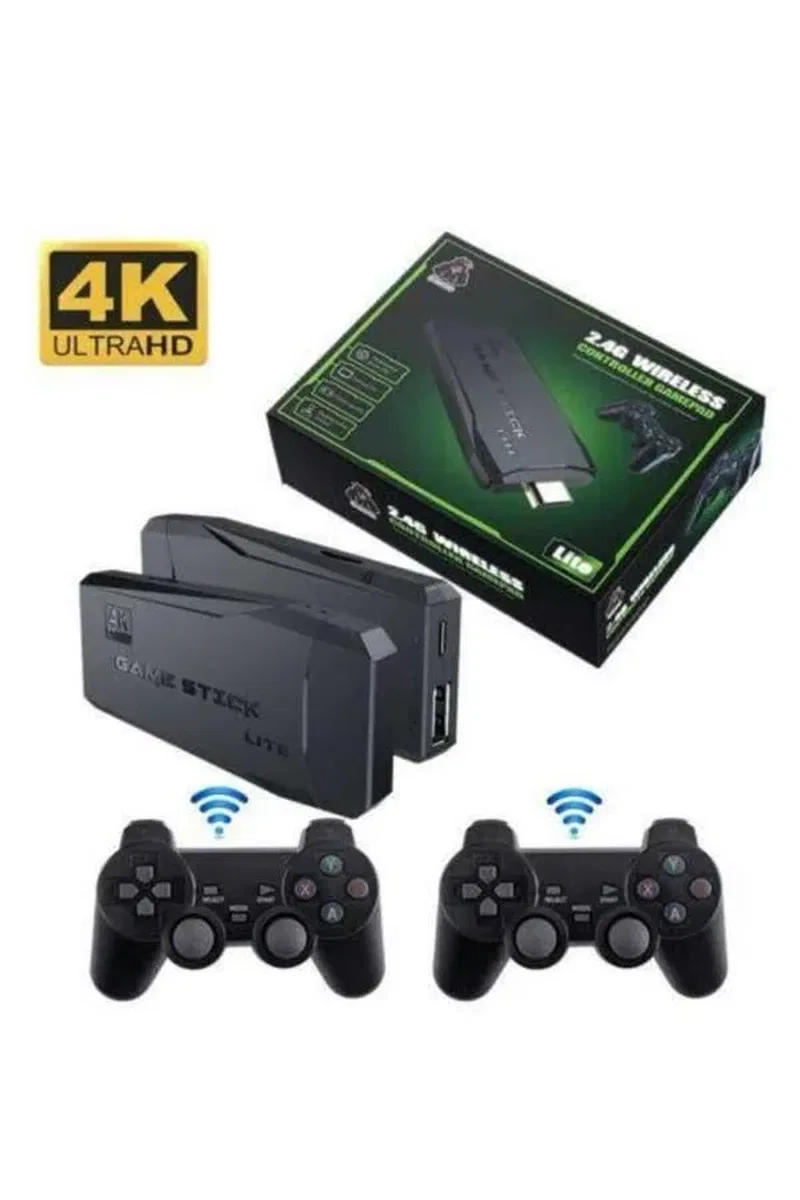 Retro Oyunlar 4k Game Stick 2. 4g Kablosuz Çift Kol 3500 Oyun Atari görsel 3