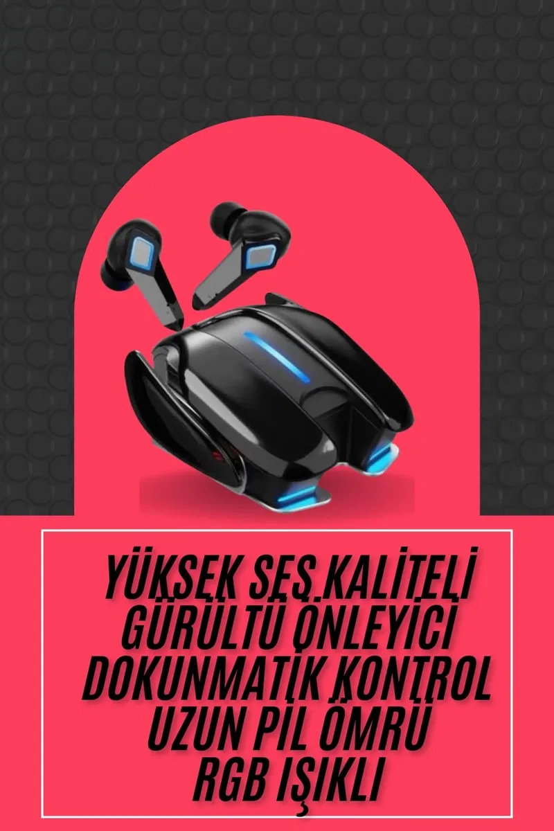 Oyuncu Kulaklığı Gamer Kulaklık ANC Özelliği RGB Işıklı K68 Bluetooth Kulaklık görsel 2