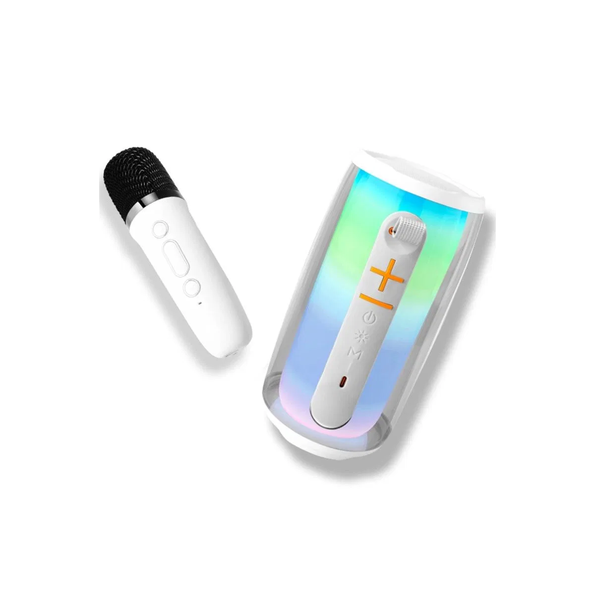 Pluse 6 Mikrofonlu Rgb Kablosuz Hoparlör - Beyaz görsel 2