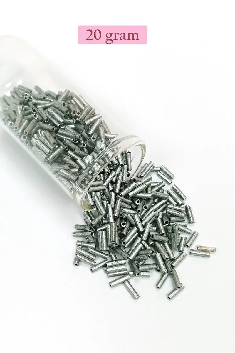 Uzun Boru Kesme Boncuk Çap 2mm Uzunluk 10 mm - 4 Renk - Toplam 80 Gram - BNC430 görsel 4
