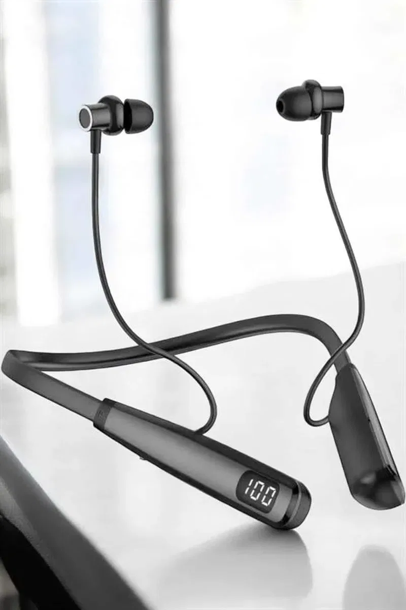 Boyun Bantlı Bluetooth Kulaklık Yüksek Ses Kaliteli 100 Saat Kulaklık görsel 3