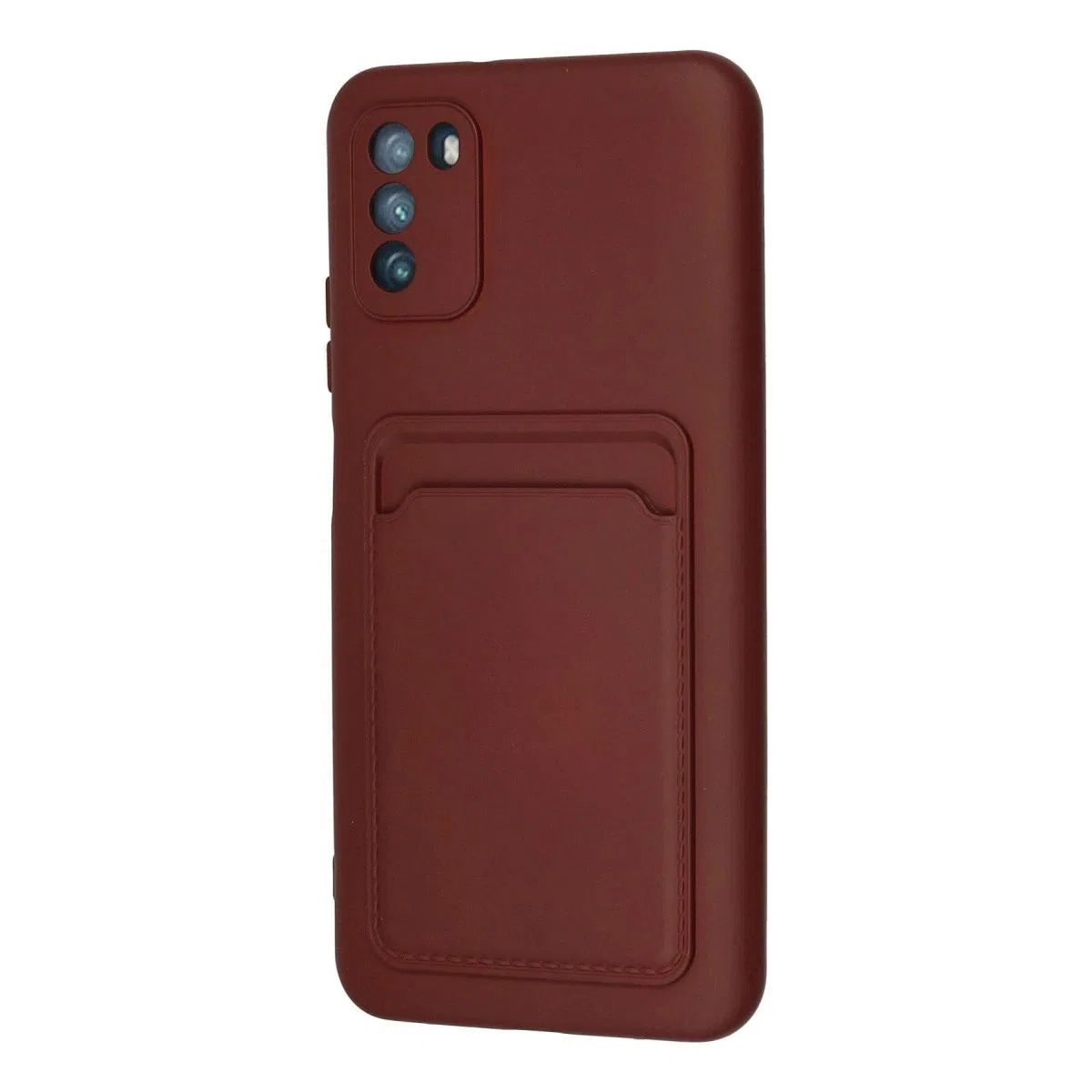 Xiaomi Pocophone M3 Kılıf Kelvin Kartvizitli Silikon - Bordo görsel 3