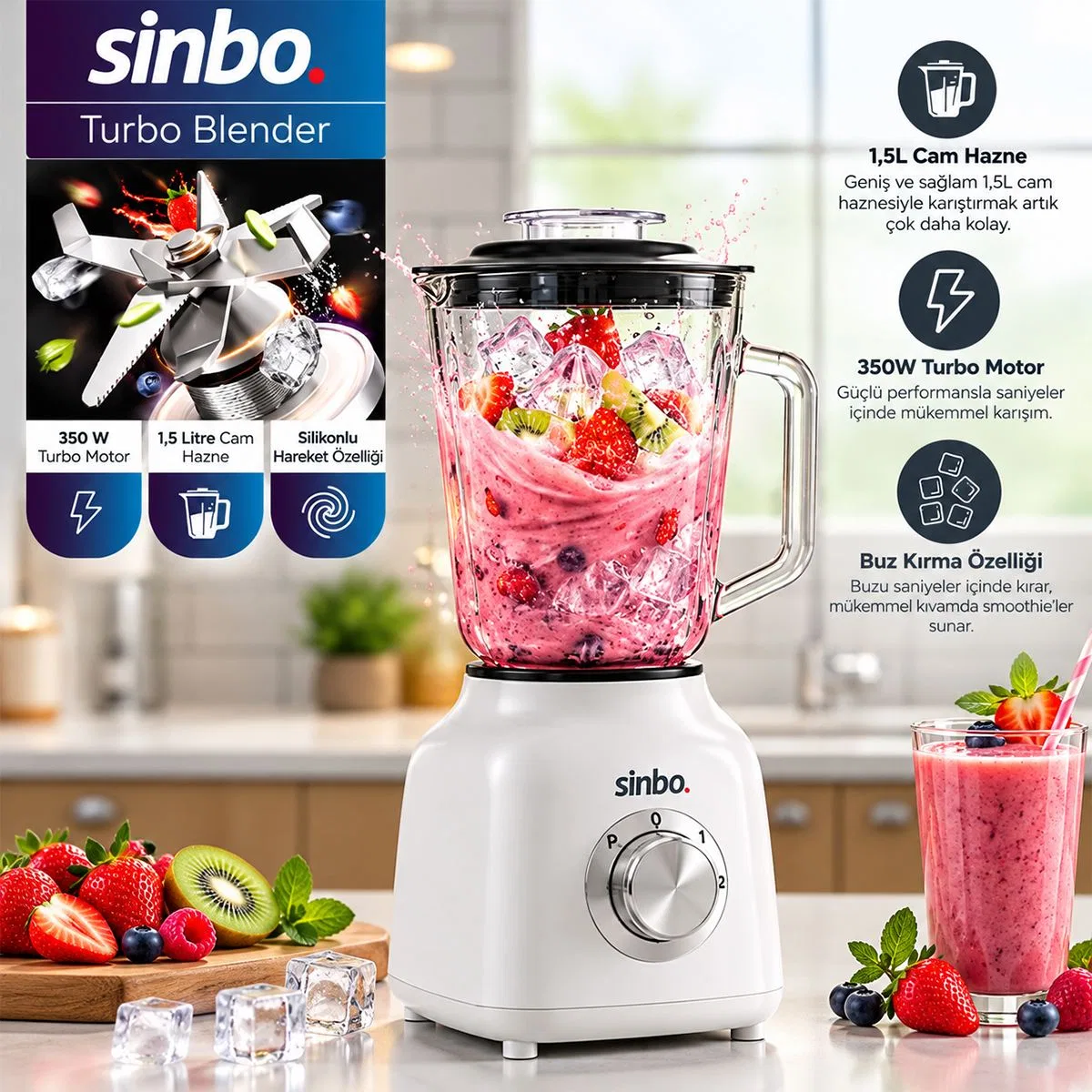 Turbo El Blender Seti (600W) - Doğrayıcı & Mikser & Blender görsel 3