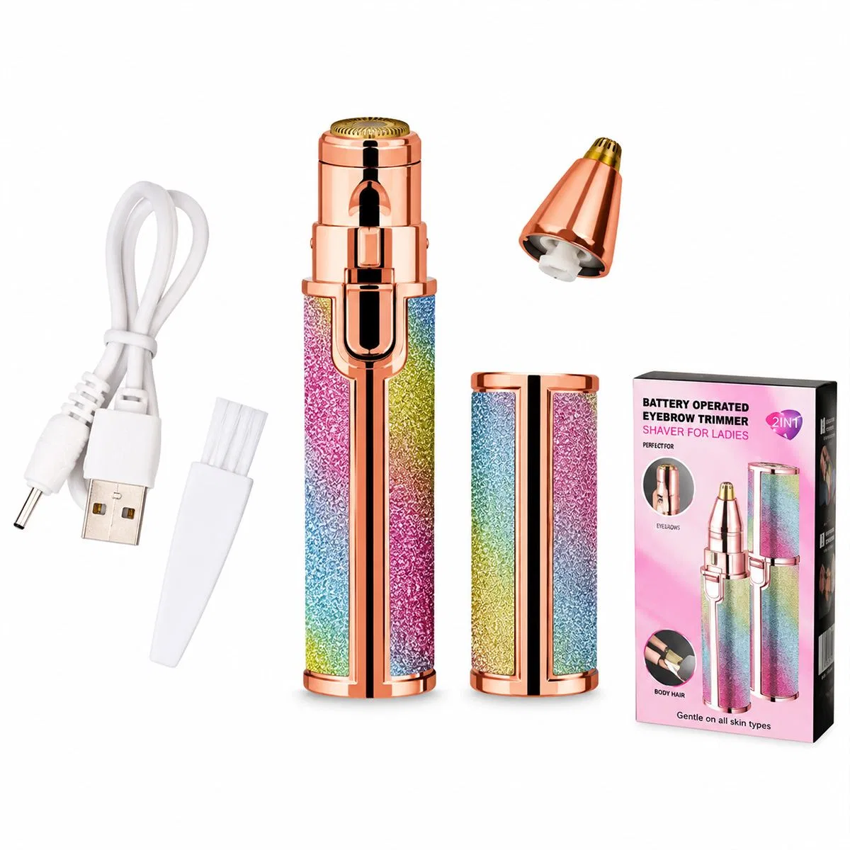USB Şarjlı 2-in-1 Burun ve Yanak Tüy Alma Makinesi görsel 2