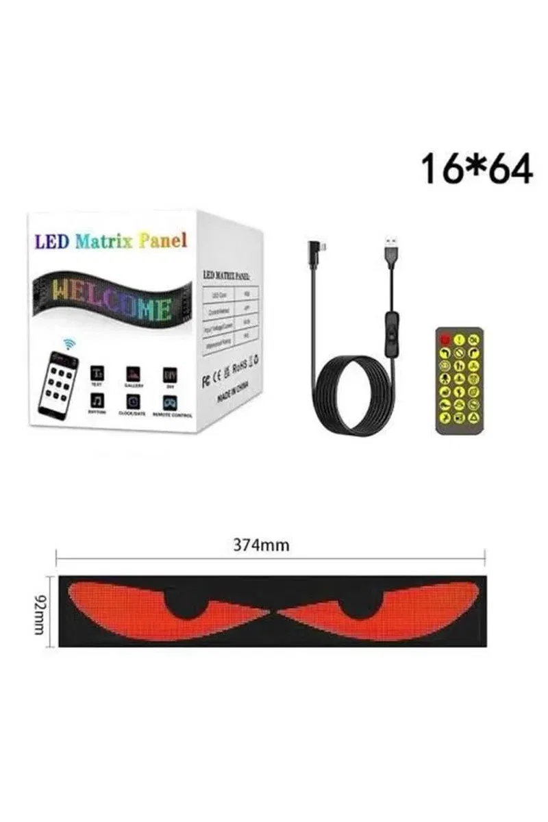 LED Matrix Panel RGB Ekran Kumandalı Araç Camına Uygun görsel 3