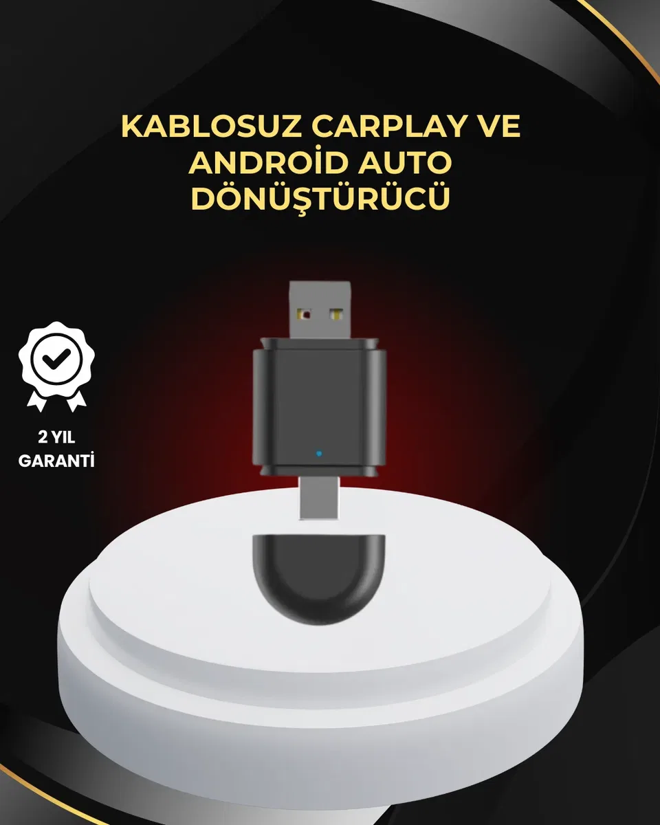 Kablosuz CarPlay ve Android Auto Dönüştürücü – USB-A & Type-C Girişli Akıllı Adaptör