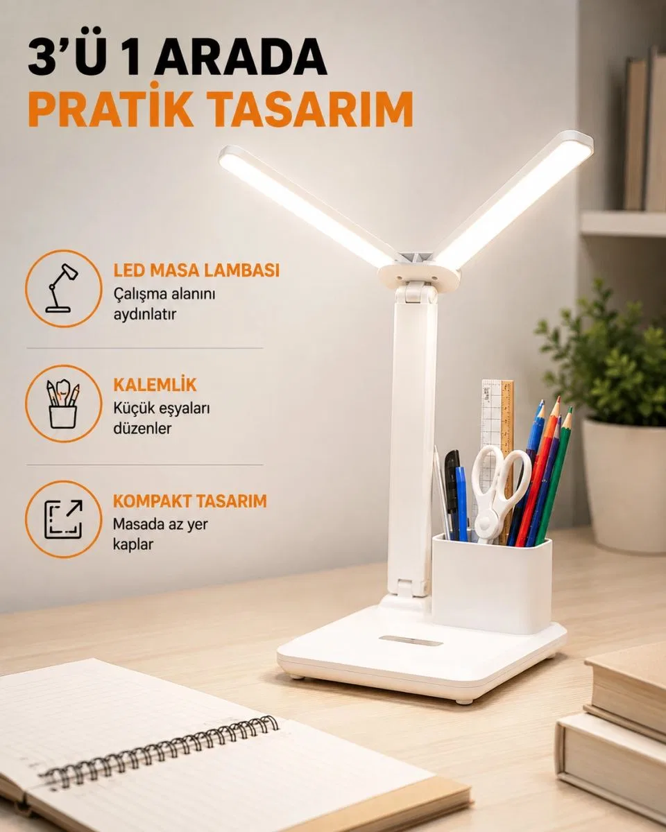 Led Işıklı Masa Lambası – Göz Yormayan, Kısılabilir Ve Esnek Başlıklı Yeni Nesil
