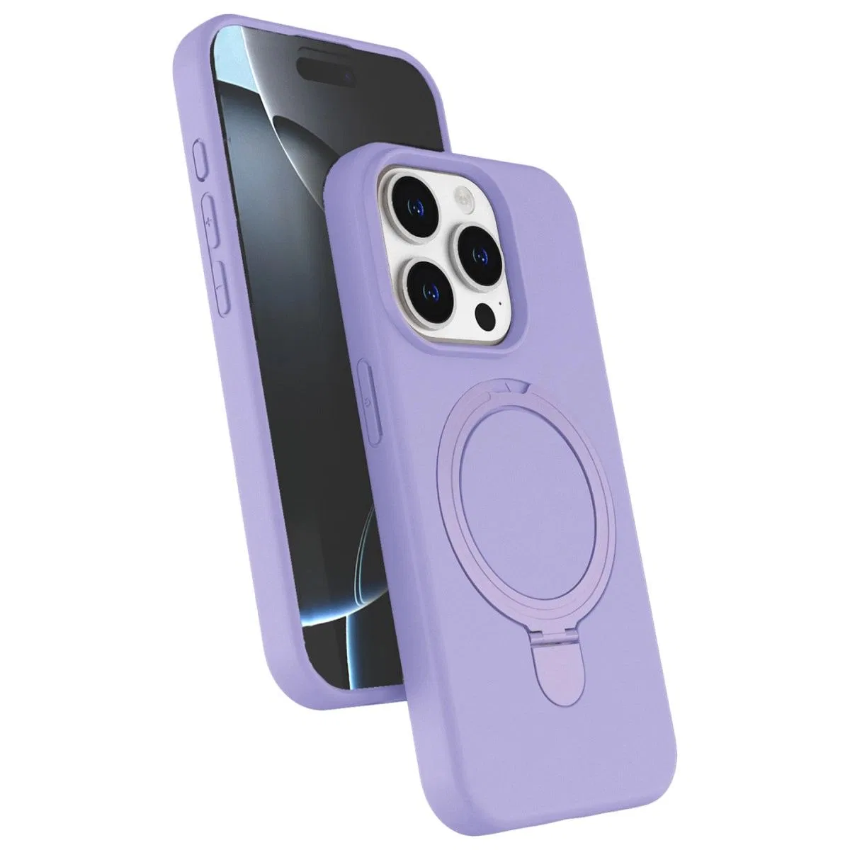 Apple İphone 14 Pro Max Regal Magsafe Standlı Kapak - Lila