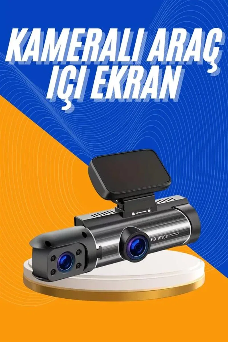 Araç Kamerası Black Box Çift Kameralı Ekranlı Full HD Sürüş Kamerası görsel 2
