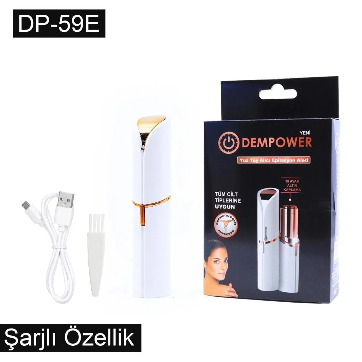 Şarjlı Yüz Tüy Alıcı Epilasyon Aleti Flawles Kısa