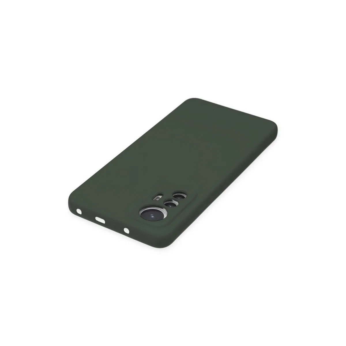 Xiaomi Mi 12 Lite Kılıf Nano İçi Kadife Silikon - Koyu Yeşil görsel 4