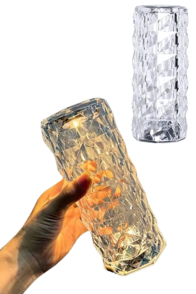Kristal Lamba Masa Lambası Şarjlı Masa Lambası Dokunmatik Sensör Usb Şarjlı görsel 2