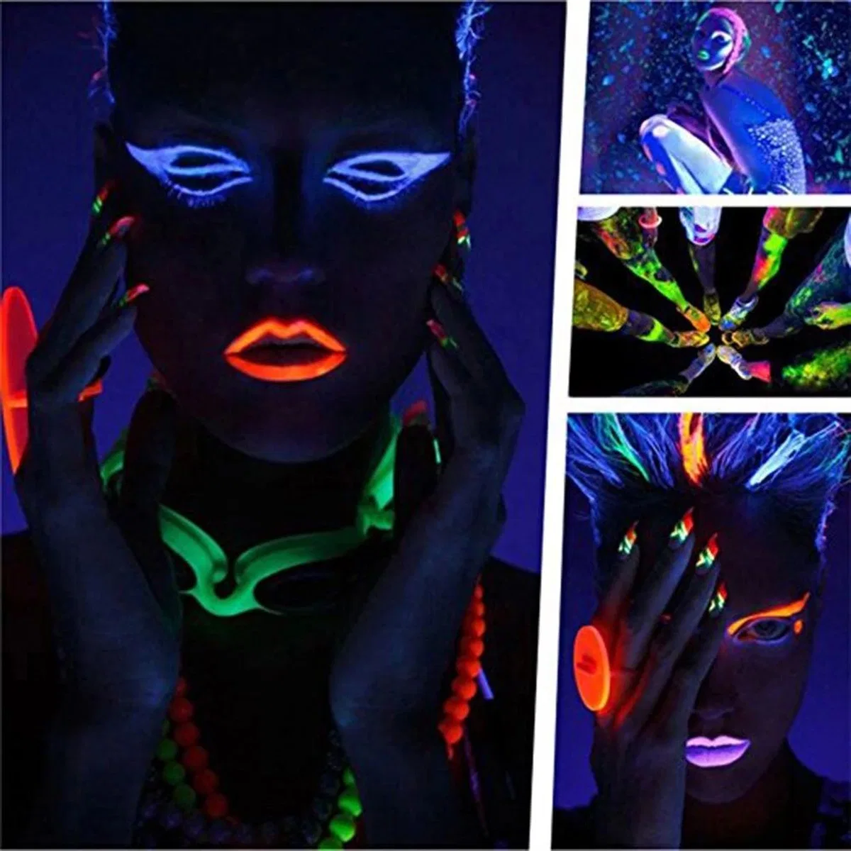 Glowpaint 6’lı Neon Boya – Uv Işıkta Parlayan Makyaj Seti görsel 2