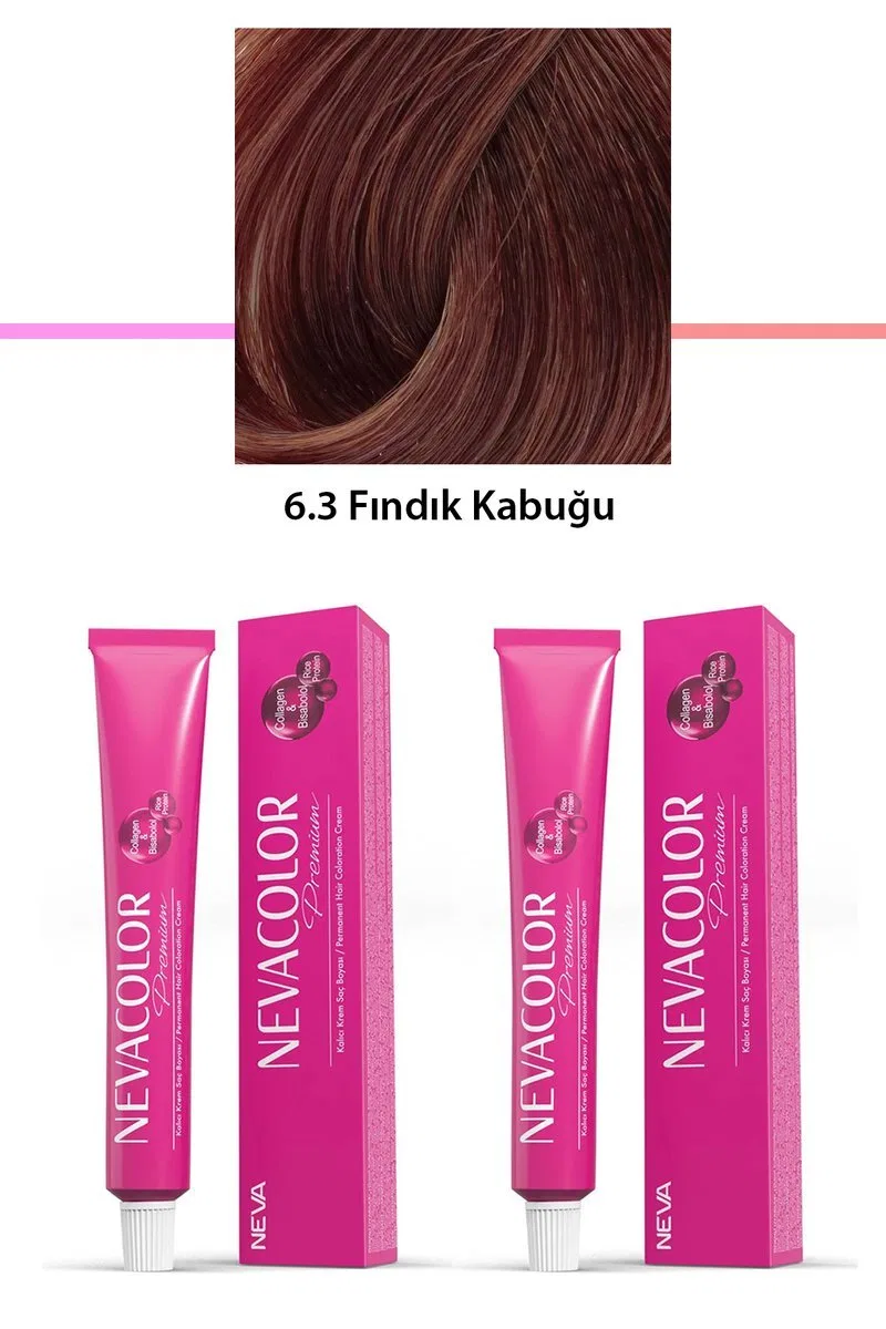 2 li Set Premium 6. 3 Fındık Kabuğu - Kalıcı Krem Saç Boyası 2 X 50 g Tüp
