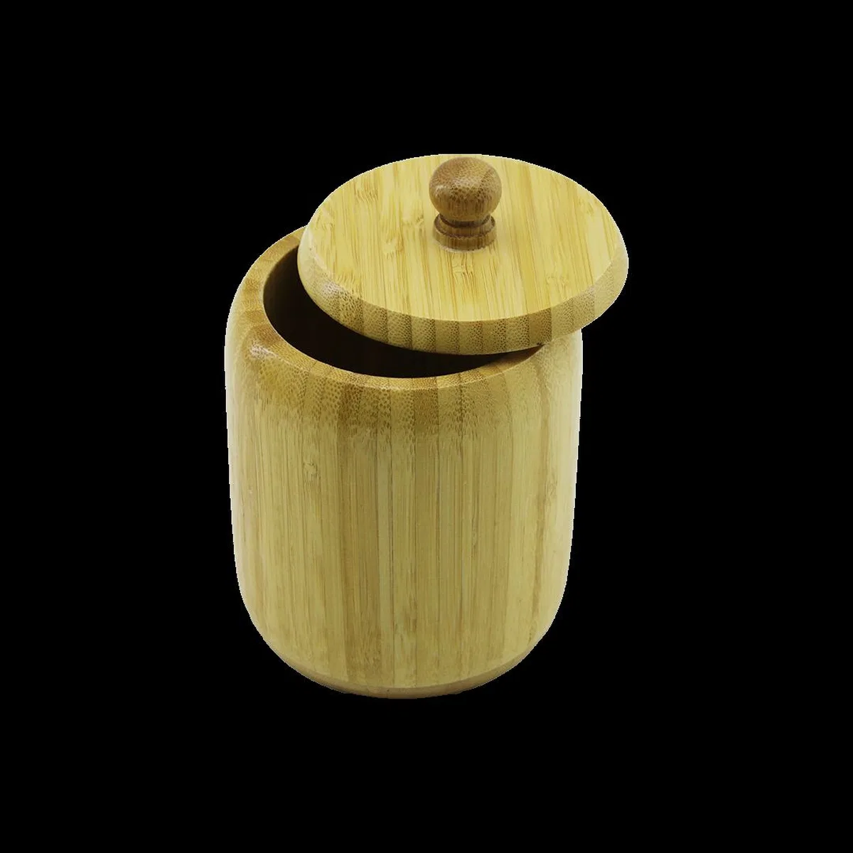 Ahşap Bambu Kapaklı Şekerlik 9 cm görsel 2