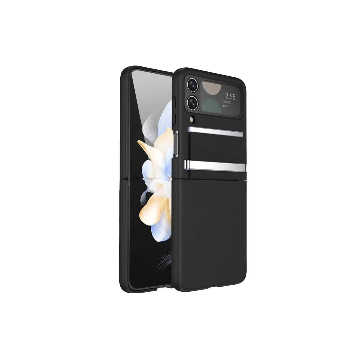 Samsung Galaxy Z Flip 3 Kılıf Belt Flip Kapak - Siyah görsel 3