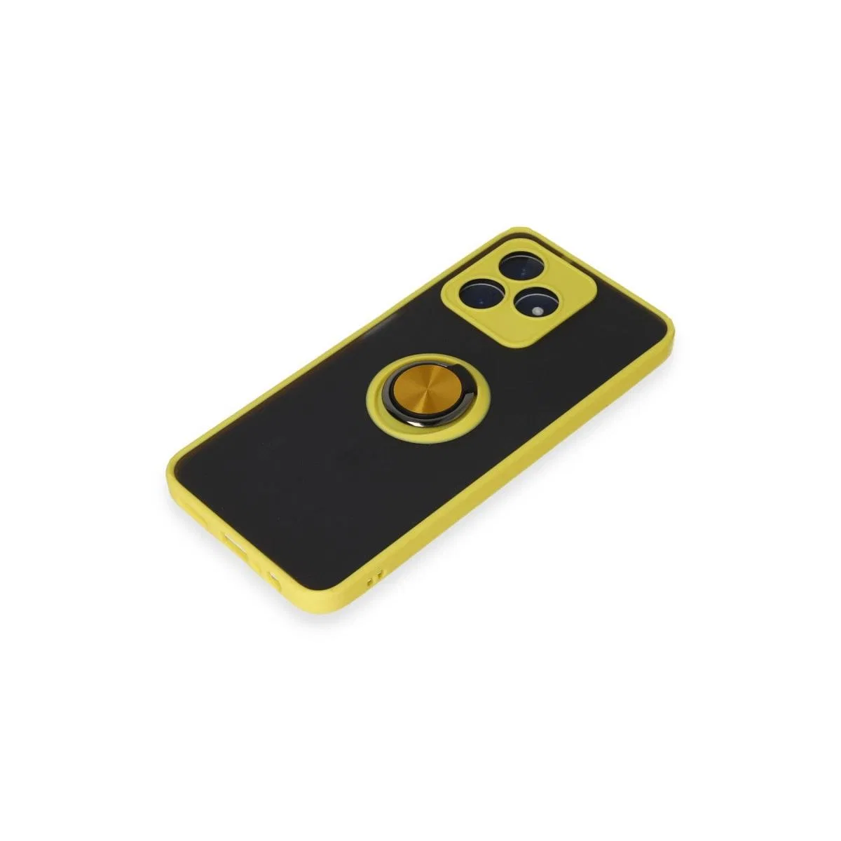 Realme C53 Kılıf Montreal Yüzüklü Silikon Kapak - Sarı görsel 4