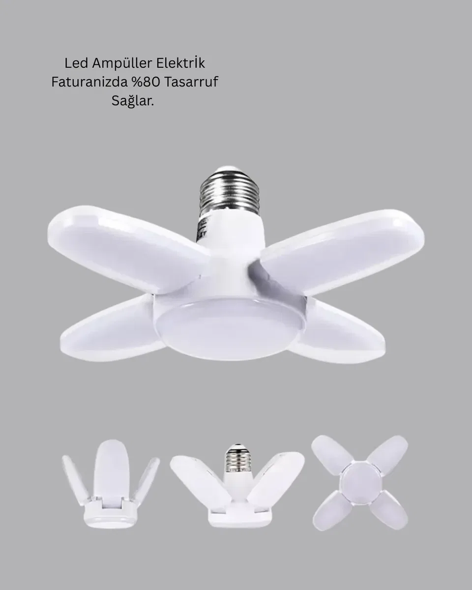 Enerji Tasarruflu LED Ampül 60 Watt 4 Kollu Beyaz Işık Yeni Nesil görsel 5
