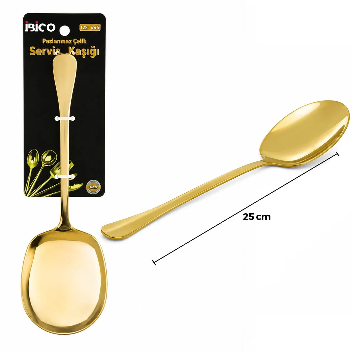 25 cm Metal Servis Kaşığı Altın Renk