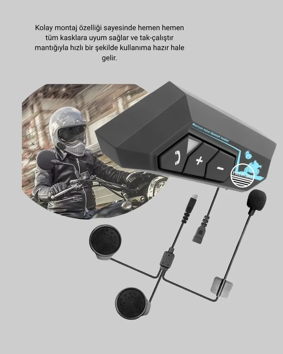 BT22 Kask İçi Bluetooth Kulaklık Hızlı Eşleşme ve Gürültü Önleyici Mikrofon Yeni Nesil görsel 2