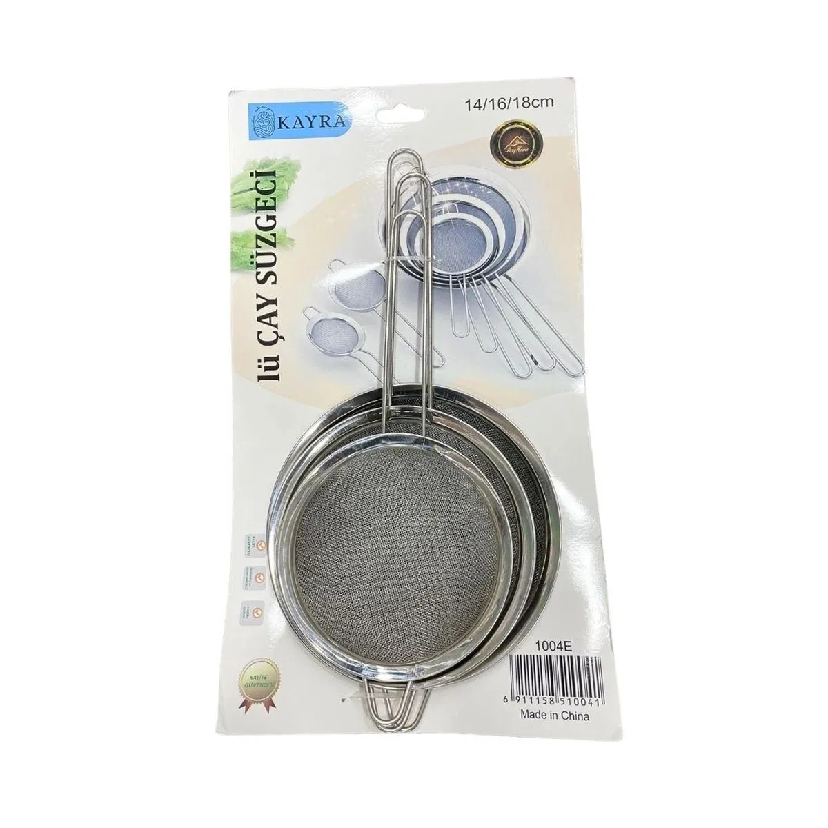 3 Parça Metal Süzgeç 14-16-18 cm görsel 2