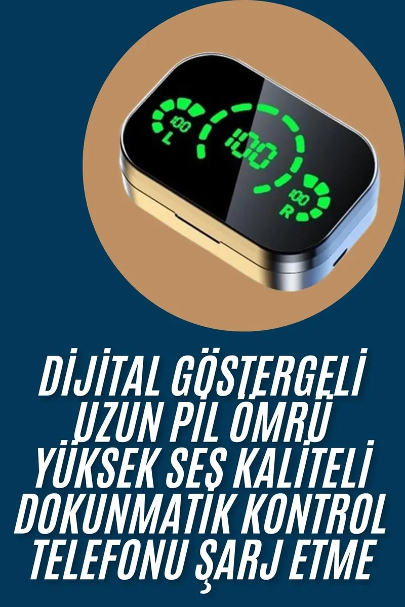 2025 Model Bluetooth Kulaklık Telefon Şarj Edebilen Çağrı Cevaplama Dijital Göstergeli görsel 2