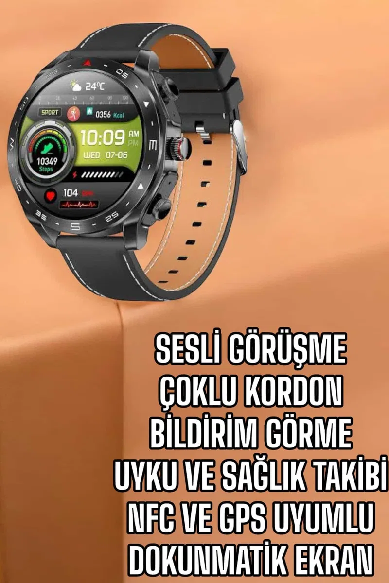 Akıllı Saat Bildirim Görme Sesli Görüşme Çoklu Kordon GPS Takibi görsel 2