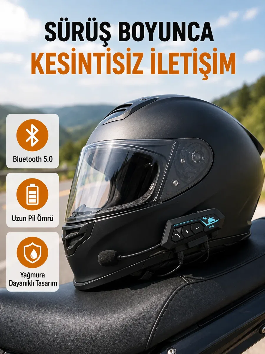 Motosiklet Kask Kulaklığı Bluetooth 5. 0 Gürültü Önleme ve Hızlı Bağlantı Yeni Nesil