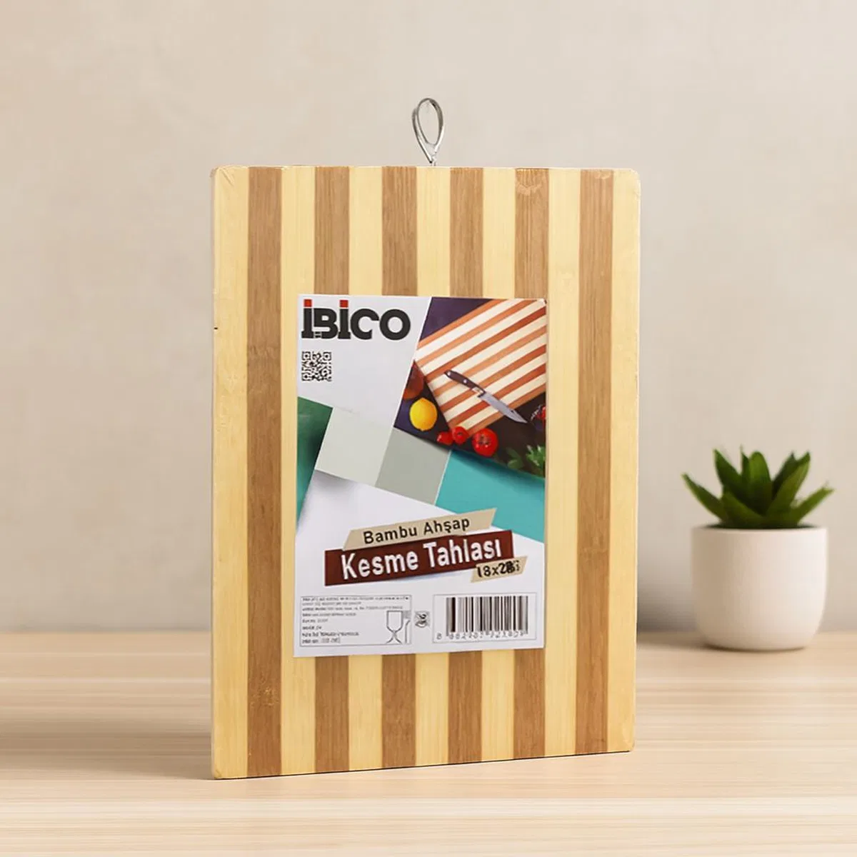 Bambu Kesme Tahtası 18x28x1. 3 cm (Metal Kulplu)
