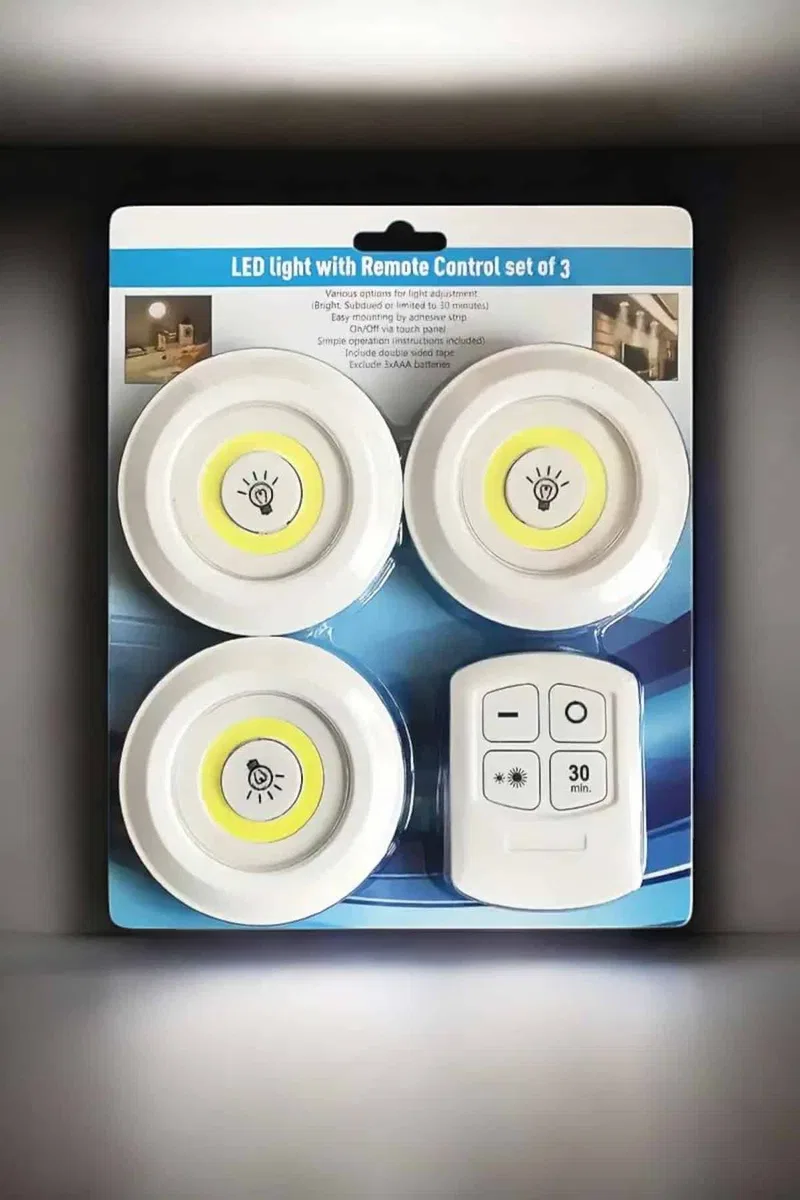 Mutfak Dolap Altı Işığı Uzaktan Kumandalı Yapışkanlı Kablosuz Pilli görsel 2