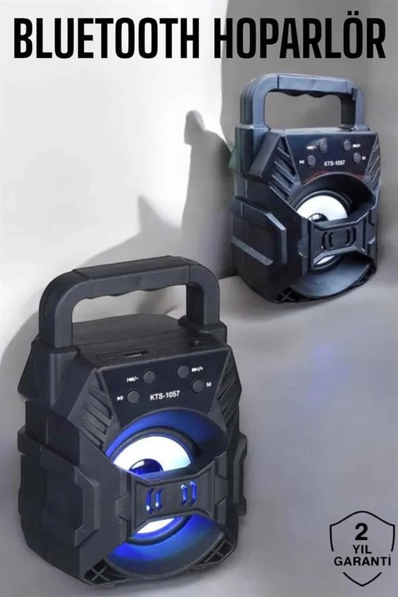 Taşınabilir Bluetooth Hoparlör Led Işıklı Uzun Pil Ömrü görsel 2