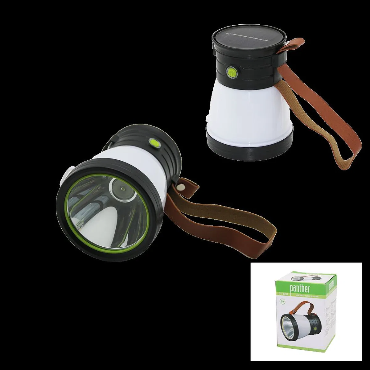 2in1 Solar+USB Şarjlı 500LM Powerbank El Feneri görsel 2