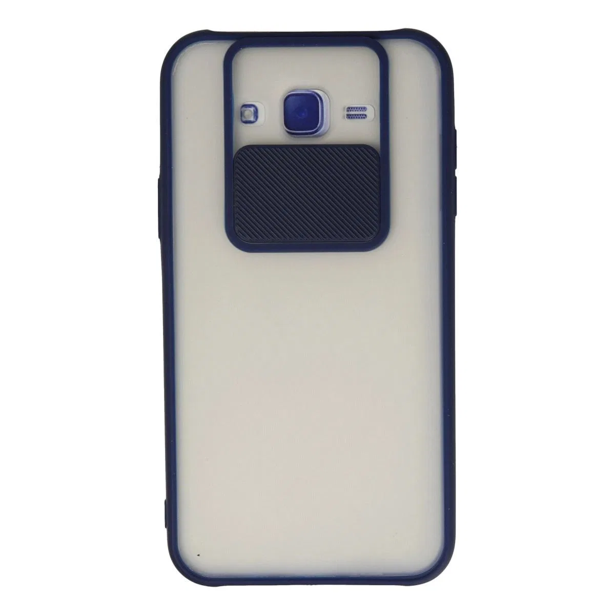 Samsung Galaxy J7 Kılıf Palm Buzlu Kamera Sürgülü Silikon - Lacivert